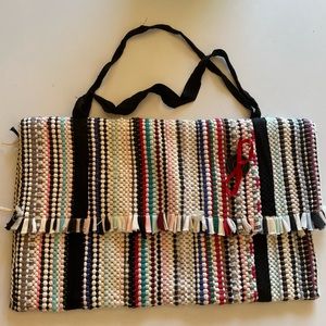 NWOT handmade tote bag cotton weave rug tote bag